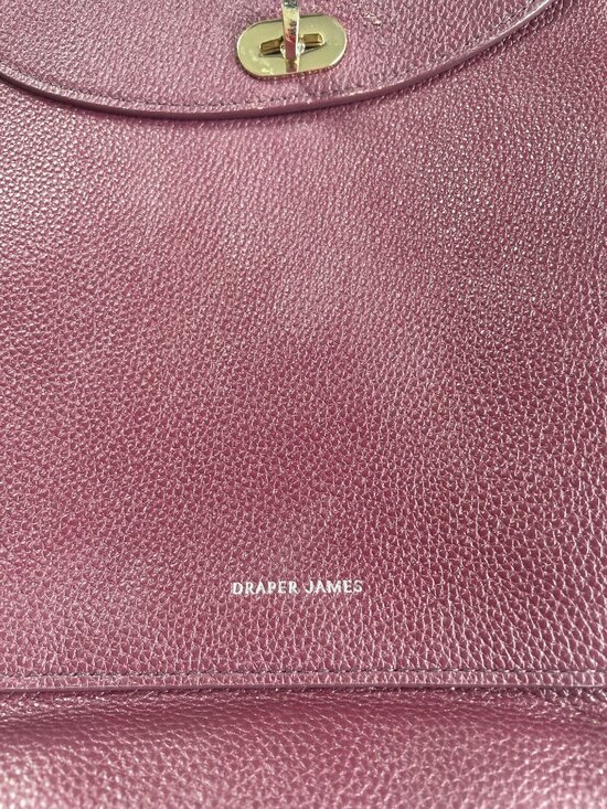 Draper James 100% Leather Pebbled Textured Lined Backpack Preppy Plum Purple main image 6